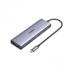 HUB USB-C (Docking Station) 9 en 1  3 USB-A 3.0  USB-C PD Carga 100W