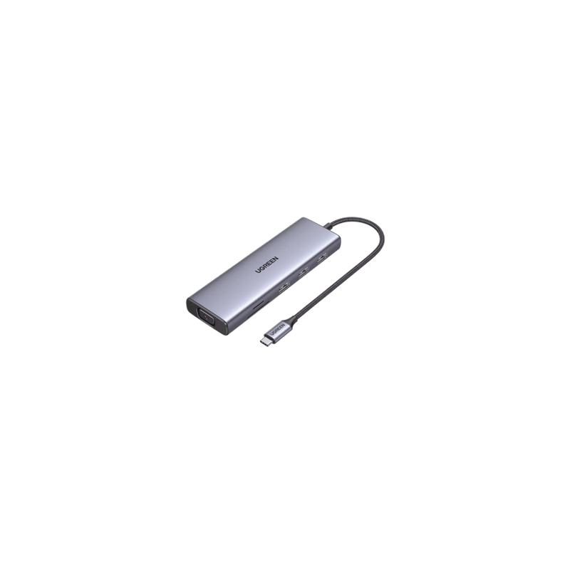 HUB USB-C (Docking Station) 9 en 1  3 USB-A 3.0  USB-C PD Carga 100W