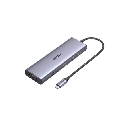 HUB USB-C (Docking Station) 9 en 1  3 USB-A 3.0  USB-C PD Carga 100W