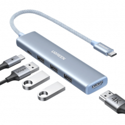 HUB USB-C (Docking Revodok) 5 en 1  HDMI 2.0 4K30Hz  3 USB-A 3.0 (5Gbp