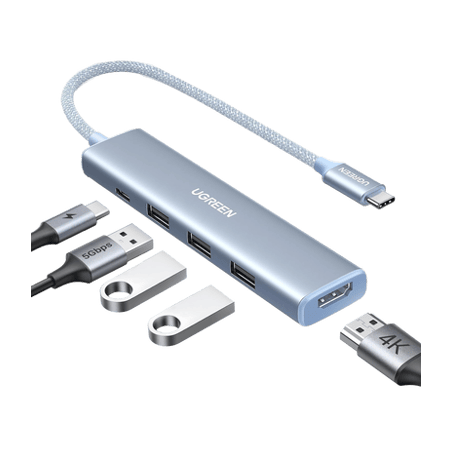 HUB USB-C (Docking Revodok) 5 en 1  HDMI 2.0 4K30Hz  3 USB-A 3.0 (5Gbp