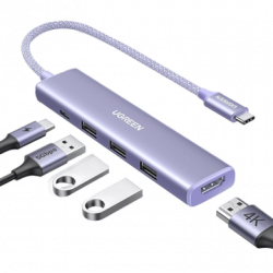 HUB USB-C (Docking Revodok) 5 en 1  HDMI 2.0 4K30Hz  3 USB-A 3.0 (5Gbp