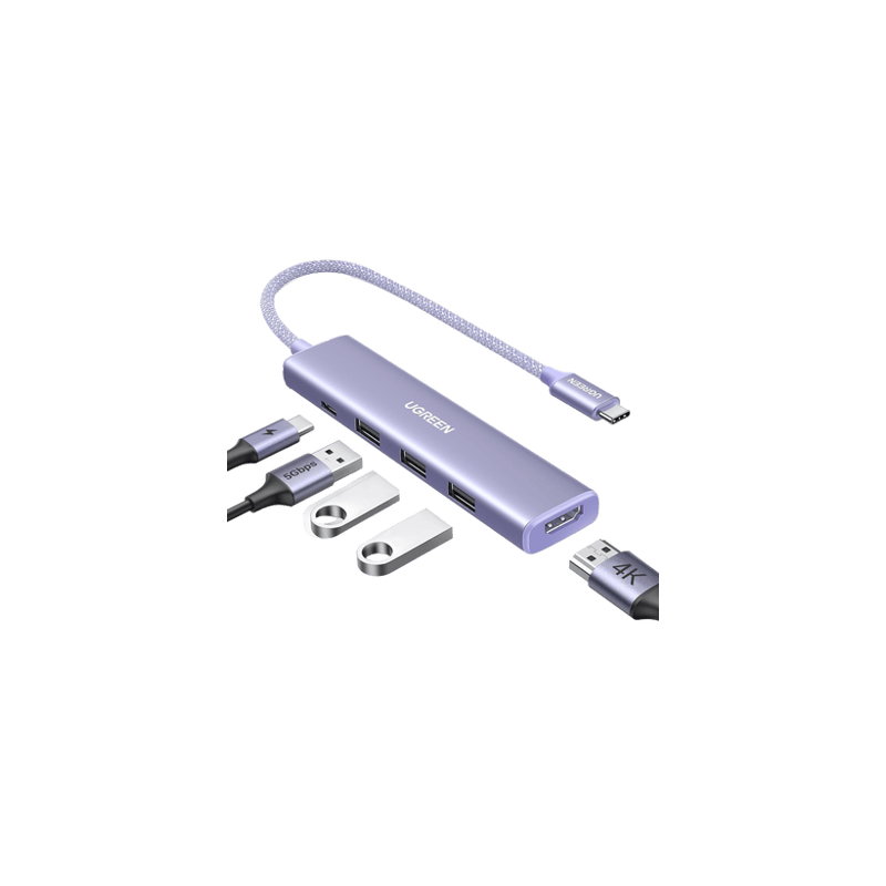 HUB USB-C (Docking Revodok) 5 en 1  HDMI 2.0 4K30Hz  3 USB-A 3.0 (5Gbp