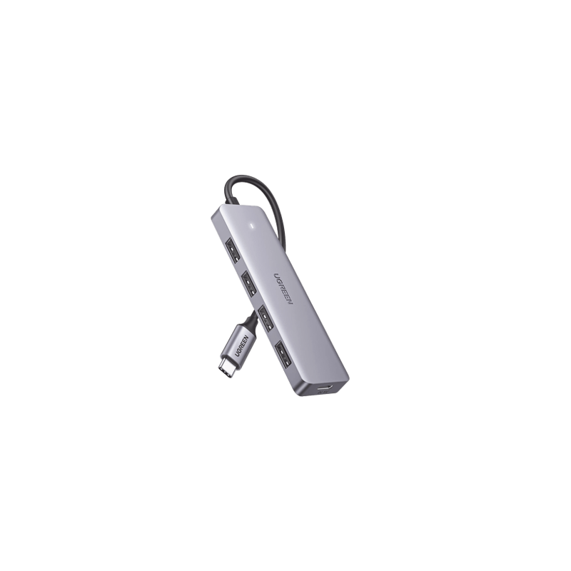 HUB USB-C 3.0 4 EN 1  4 Puertos USB-A (5Gbps)  Carcasa ABS  PC  Soport