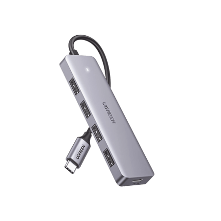 HUB USB-C 3.0 4 EN 1  4 Puertos USB-A (5Gbps)  Carcasa ABS  PC  Soport