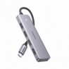 HUB USB-C 3.0 4 EN 1  4 Puertos USB-A (5Gbps)  Carcasa ABS  PC  Soport