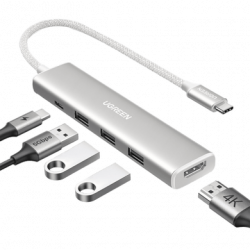 HUB USB-C (Docking Revodok) 5 en 1  HDMI 2.0 4K30Hz  3 USB-A 3.0 (5Gbp