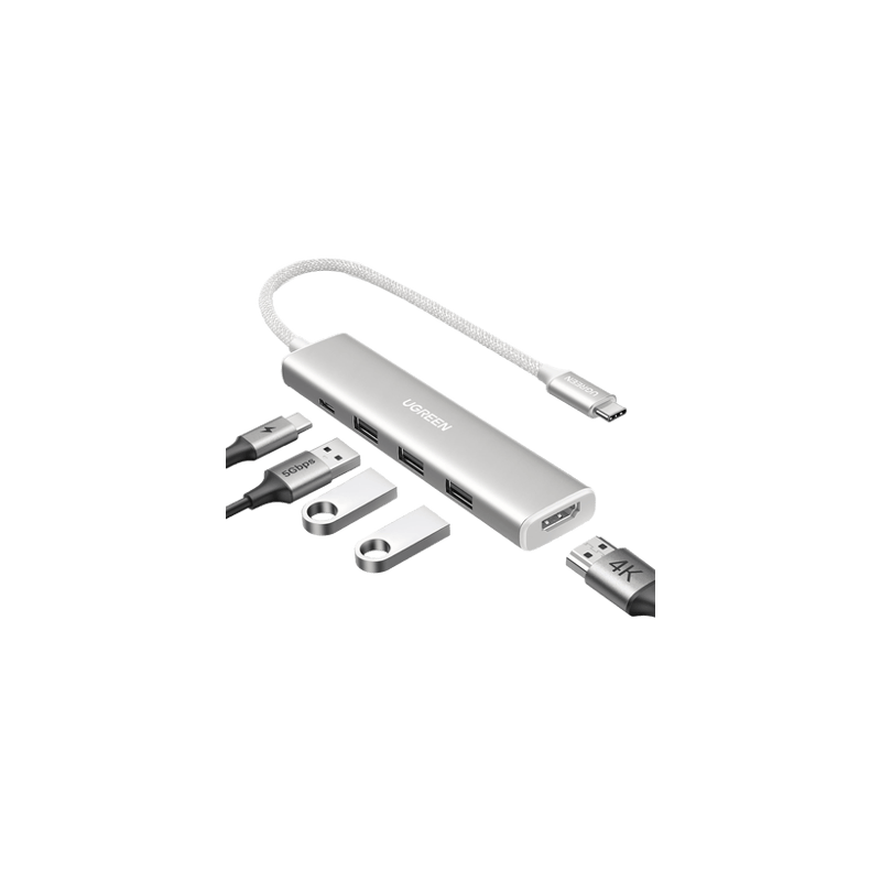 HUB USB-C (Docking Revodok) 5 en 1  HDMI 2.0 4K30Hz  3 USB-A 3.0 (5Gbp