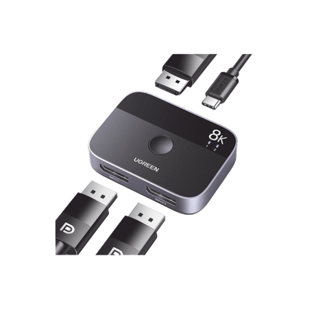 Conmutador DP 1.4 8K  HDMI Splitter 2 Entradas a 1 Salida  Bidireccion