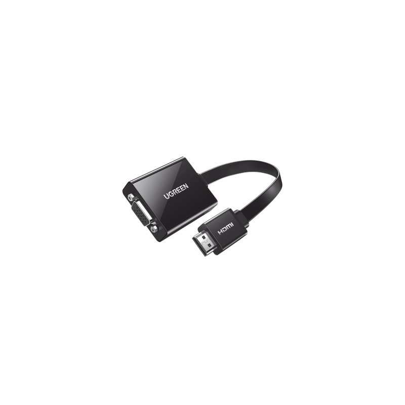Adaptador HDMI a VGA / Resolución 1080P / Audio 3.5mm / Con Puerto Mic