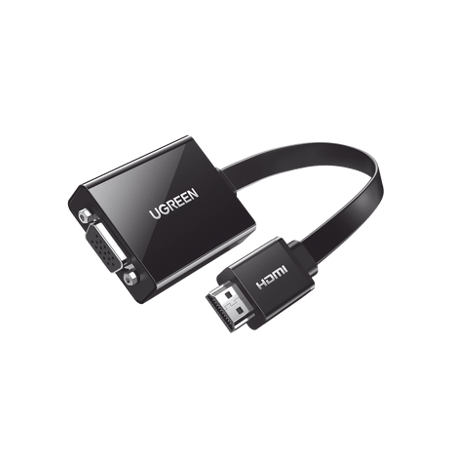 Adaptador HDMI a VGA / Resolución 1080P / Audio 3.5mm / Con Puerto Mic