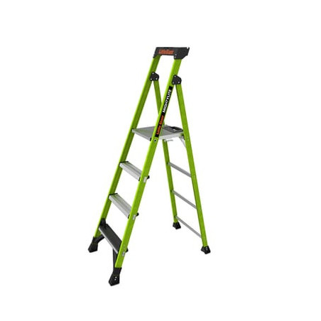 Escalera de Aluminio  Fibra de Vidrio de 1.8m con Soporte para Herrami