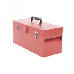 Caja de herramientas metálica con soble cerradura de 51 x 21.5 x 24cm.