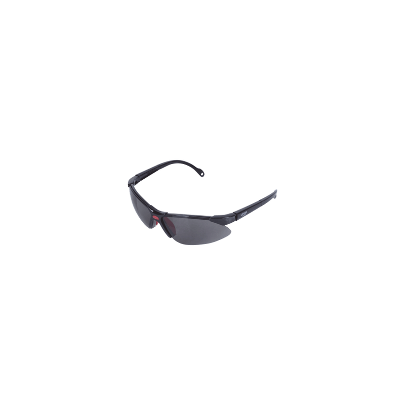 Lentes de seguridad modelo Orión negro, armazón de plástico.