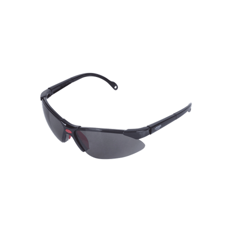Lentes de seguridad modelo Orión negro, armazón de plástico.