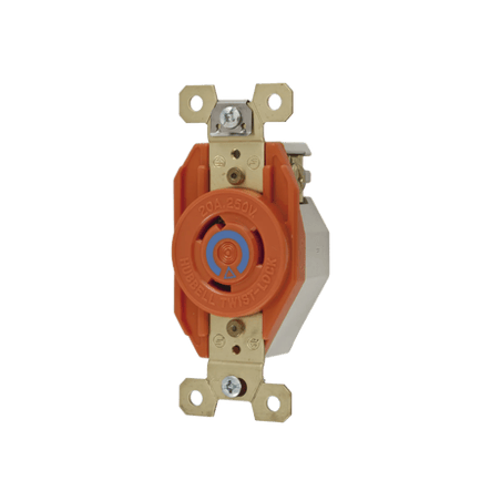 Receptáculo Sencillo de Media Vuelta/ 20 A 250 V CA / 2 Polos 3 Hilos