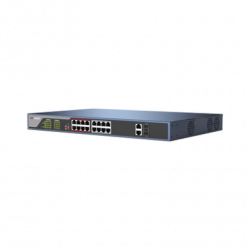 Switch PoE 250 Metros Larga Distancia / 16 Puertos 802.3at (30 W) 100
