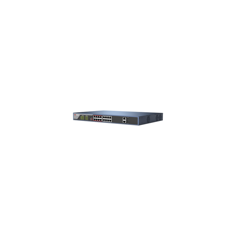 Switch PoE 250 Metros Larga Distancia / 16 Puertos 802.3at (30 W) 100