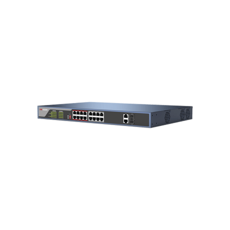 Switch PoE 250 Metros Larga Distancia / 16 Puertos 802.3at (30 W) 100