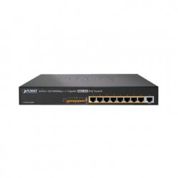 Switch no administrable de 8 Puertos PoE 100BaseTX  1 Puerto 100/1000B