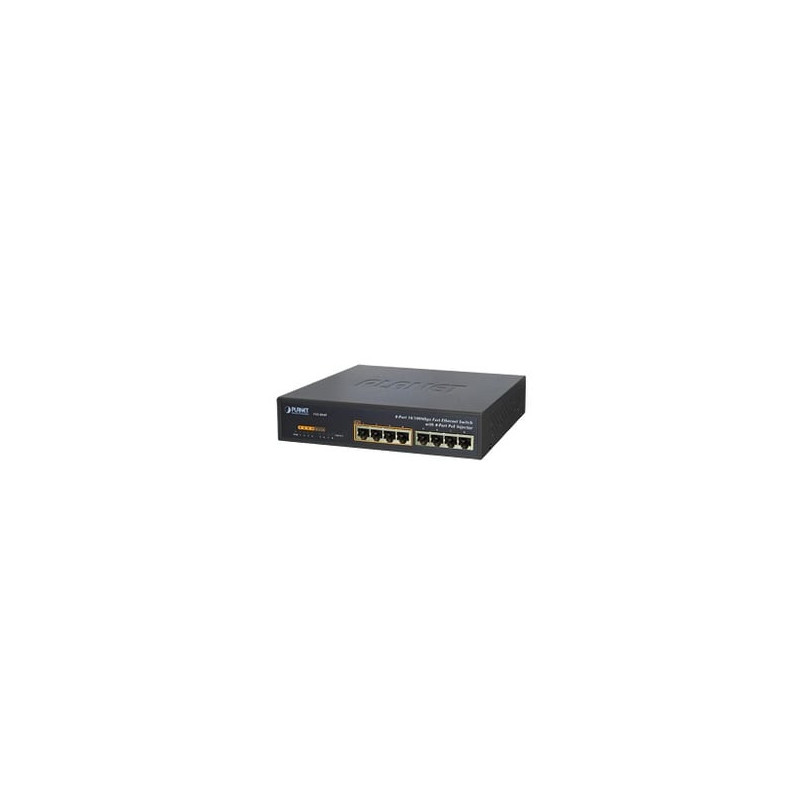 Switch no administrable PoE de 8 puertos 10/100 Mbps con 4 puertos PoE