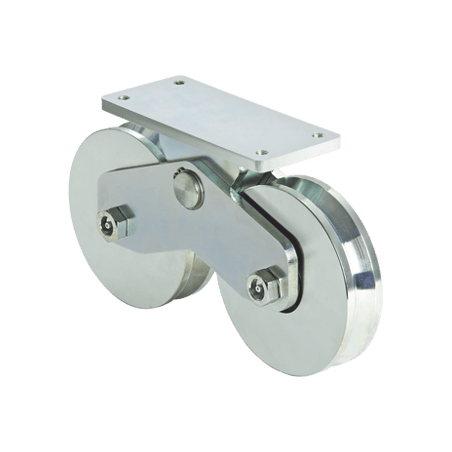 339V - Rueda Doble de 12 cm / Capacidad Para Puertas de  hasta 1200 kg