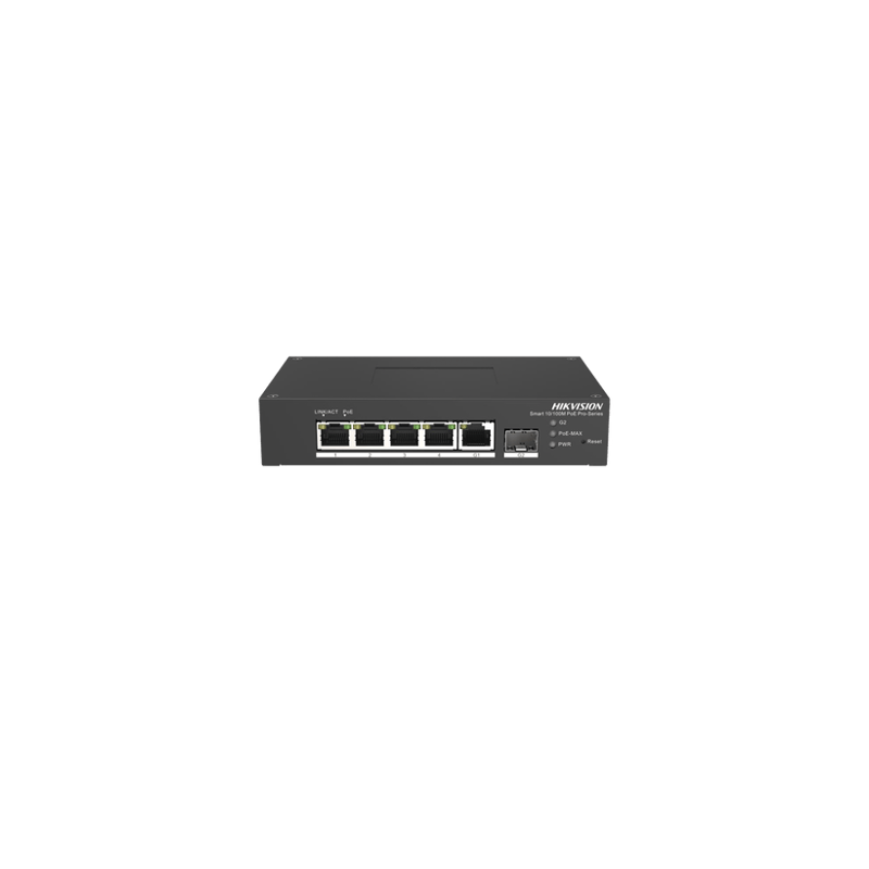Switch PoE / Administrable / 4 Puertos 10/100 Mbps PoE / 1 Puerto 1000