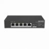 Switch PoE / Administrable / 4 Puertos 10/100 Mbps PoE / 1 Puerto 1000