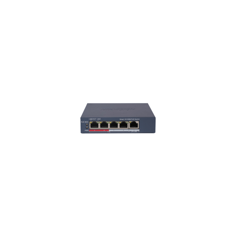 Switch Monitoreable PoE / 4 puertos 100 Mbps PoE / 1 Puerto 100 Mbps U