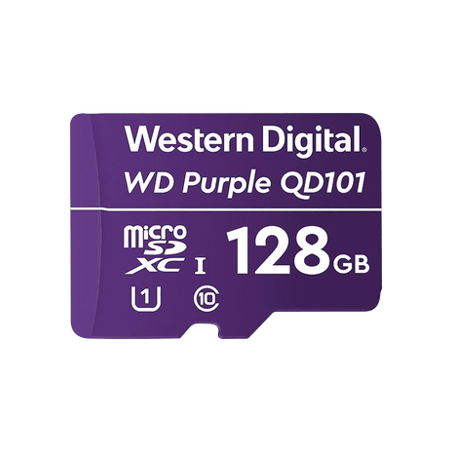 Memoria microSD de 128 GB PURPLE, Especializada Para Videovigilancia,