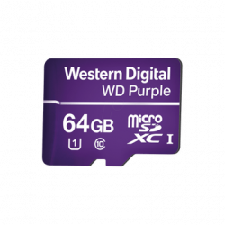 Memoria microSD de 64GB PURPLE, Especializada Para Videovigilancia, 10
