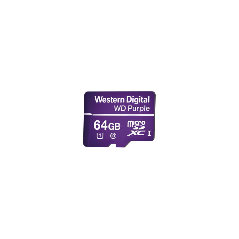 Memoria microSD de 64GB PURPLE, Especializada Para Videovigilancia, 10