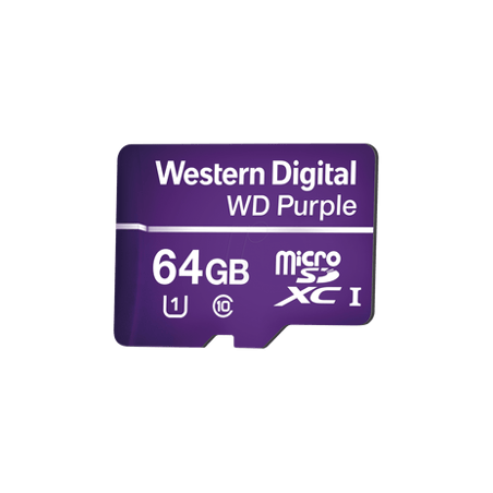 Memoria microSD de 64GB PURPLE, Especializada Para Videovigilancia, 10