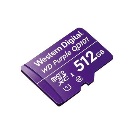 Memoria microSD de 512 GB PURPLE, Especializada Para Videovigilancia,