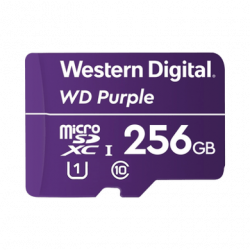 Memoria microSD de 256 GB PURPLE, Especializada Para Videovigilancia,