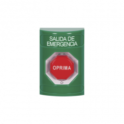 Botón de Salida de Emergencia , Texto en Español,  Acción Mantenida, G