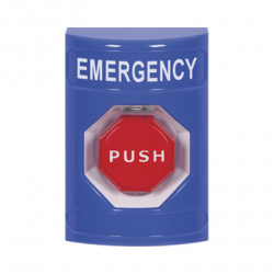 Botón de Emergencia, Texto en Español, Policarbonato Súper Resistente,