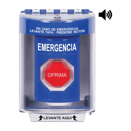 Botón Multipropósito, Color Azul, De Superficie con Espaciador, C/Tapa