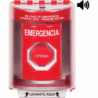 Botón Multipropósito, Color Rojo, De Superficie con Espaciador, C/Tapa