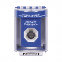 Botón de Salida de Emergencia, Texto en Español, Tapa Protectora de Po