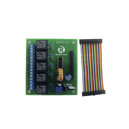 Tablilla interfaz de 5 relevadores con arnés 20x2 pines para Raspberry