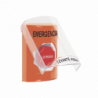 Botón Multipropósito, Color Naranja, De Superficie, Con Tapa De Polica