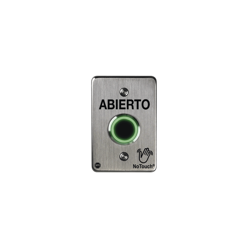 Interruptor IR NoTouch de Acero Inoxidable, De un solo grupo, ABIERTO