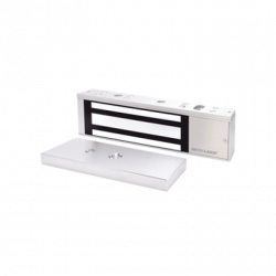 CERRADURA ELECTROMAGNETICA DE 600LB EN COLOR  NEGRO CON SENSOR DE ADHE