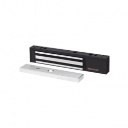 CERRADURA ELECTROMAGNETICA DE 600LB EN COLOR  NEGRO CON SENSOR DE ADHE