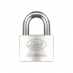Candado de hierro alta seguridad con llave de disco/ Acabado Cromado/
