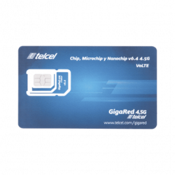 SIM SYSCOM 10 GB mensual para dispositivos móviles 3G/4G (Telcel) 1 añ