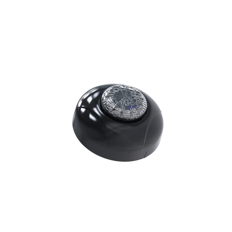 Estrobo Oculto de 12 LED, Brida negra, 12 Vcd, Rojo/Azul, Lente transp