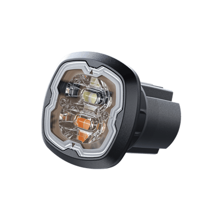 Estrobo Oculto, 6 LED, rojo/azul, SAE Clase I, Empotrable, lente trans