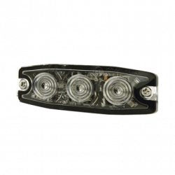 Luz Auxiliar de 3 LED, ámbar, SAE Clase I, Lente transparente